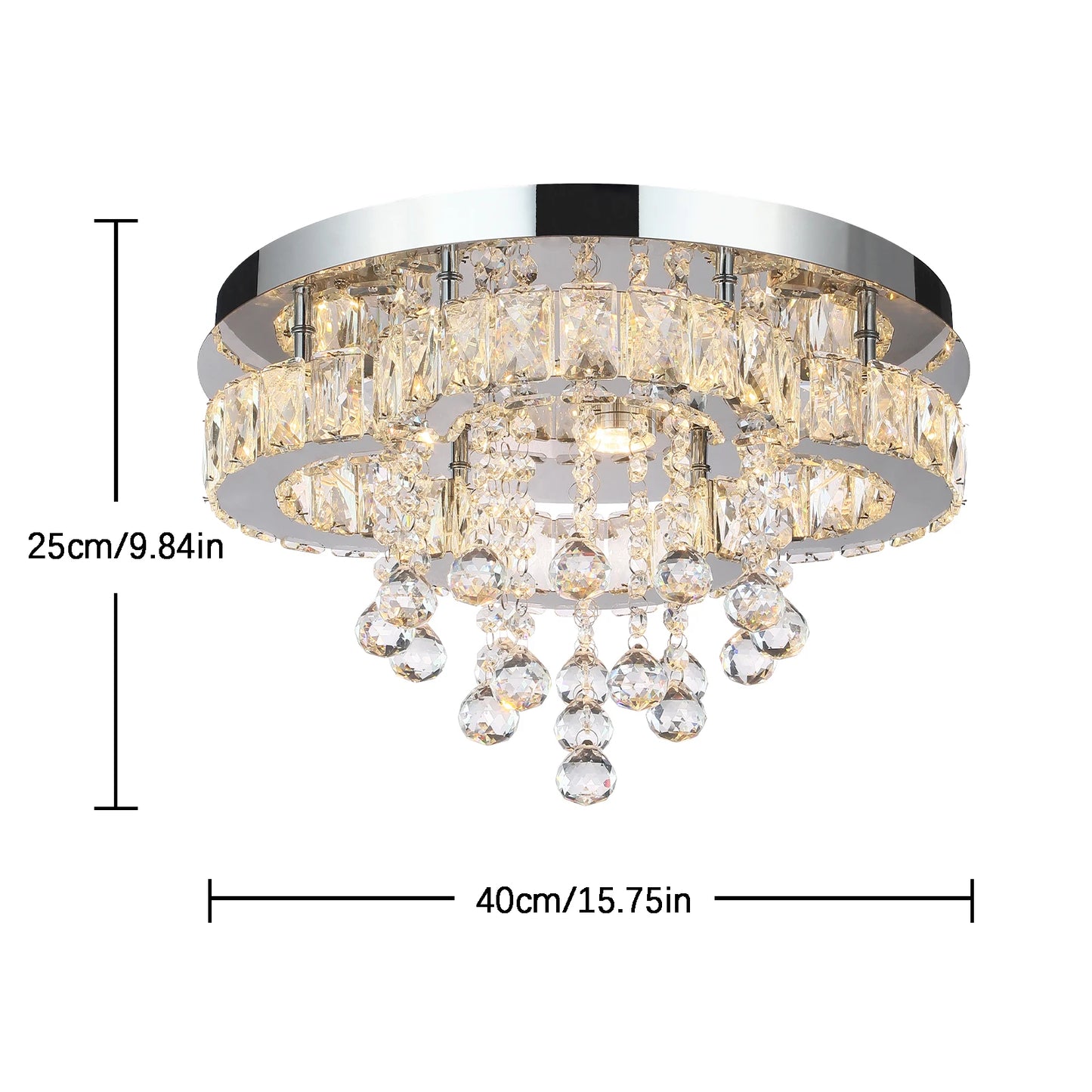 VETRULUS Crystal Chandelier Luxury Pendant Ceiling Lamp Living Room