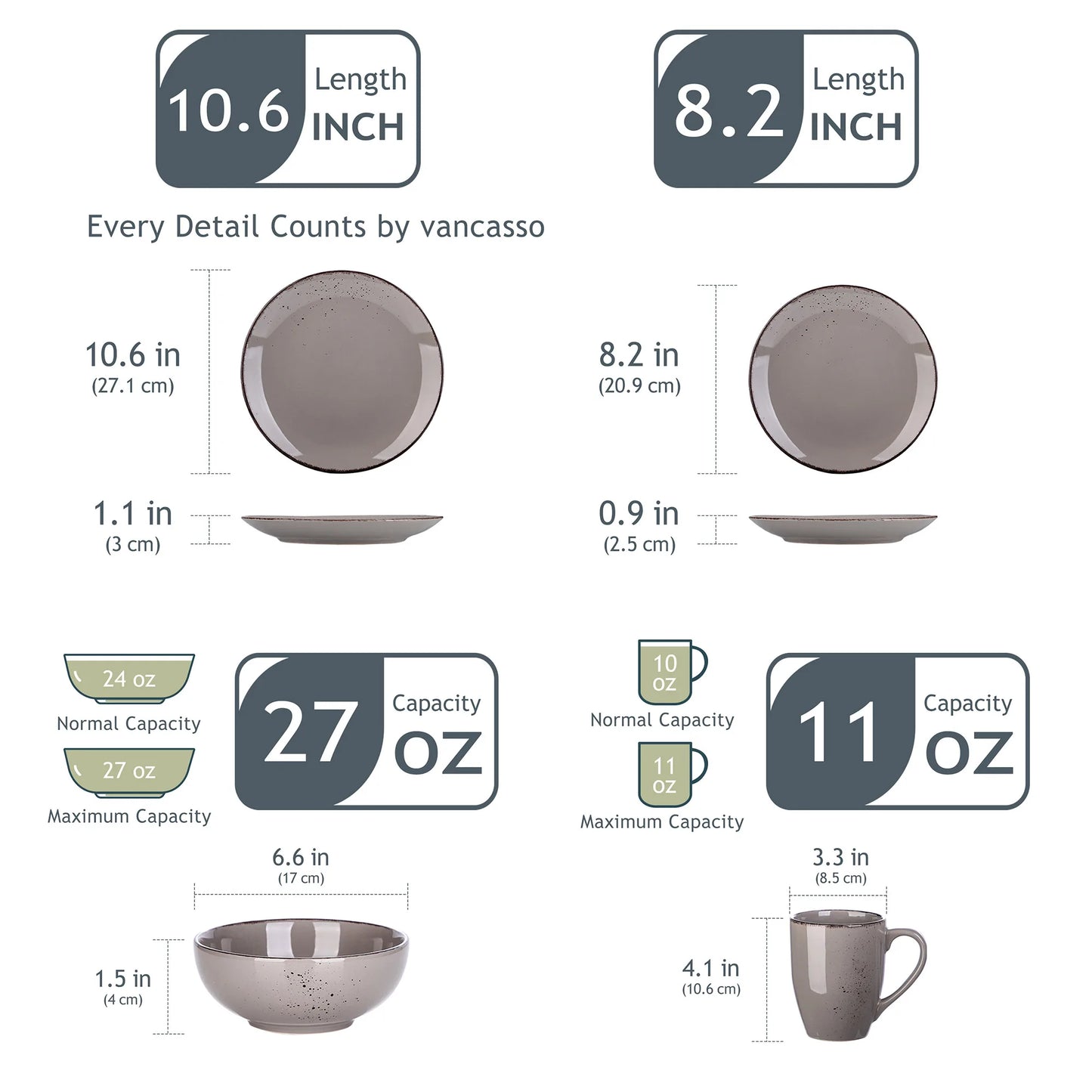 Malacasa Navia Stoneware Dinnerware Set Tableware Collection