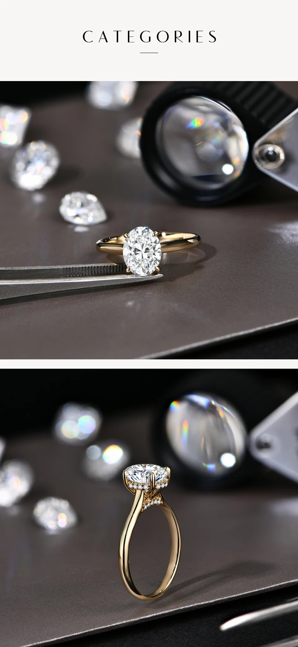 Moissanite Ring For Women Oval S925 Silver Engagement
