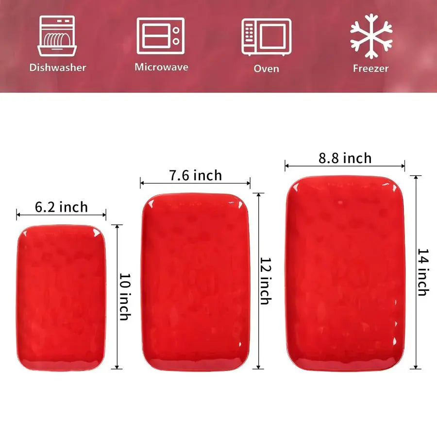 Ceramic Rectangle Porcelain Serving Platters For Party Appetizers