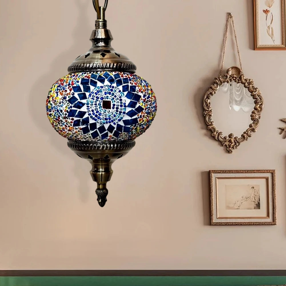 APWIKOGER Mosaic Pendant Light Turkish Moroccan Hanging Ceiling Lamp