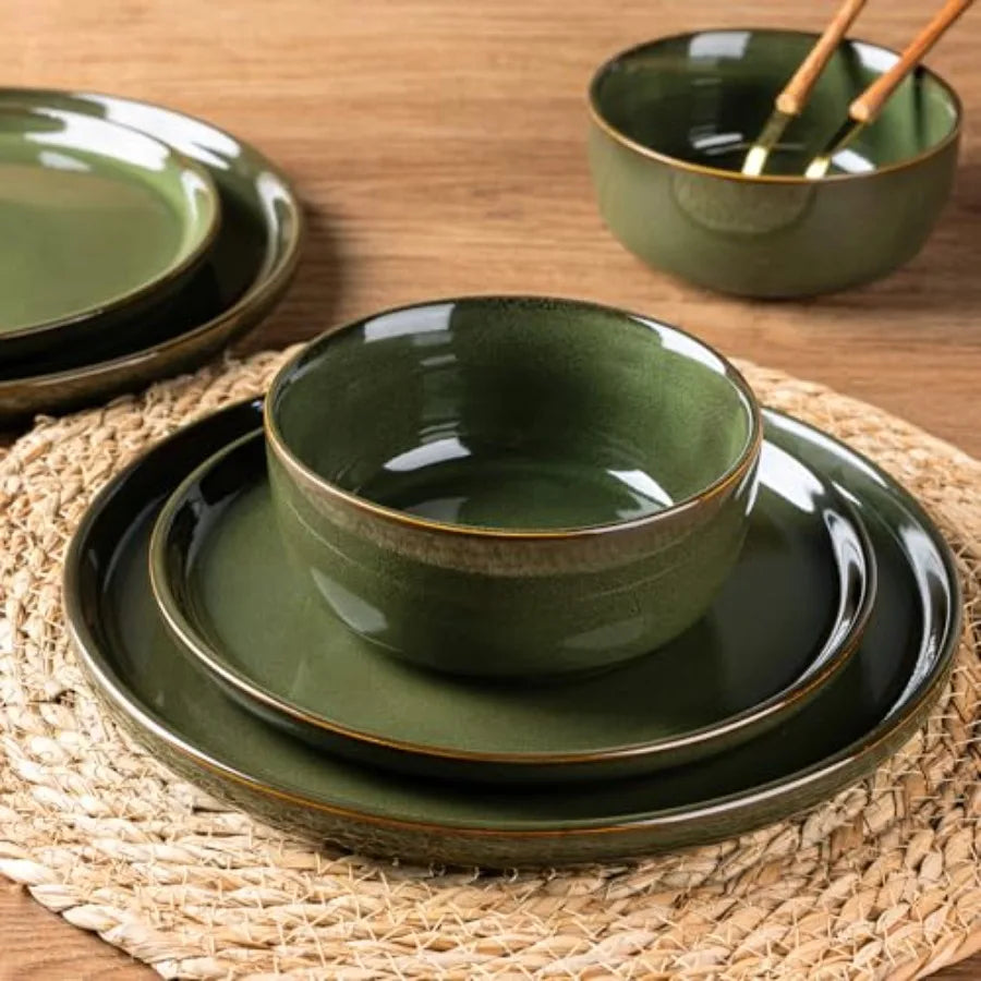 Stoneware Dinnerware Set 2pc Round Plates And Bowls