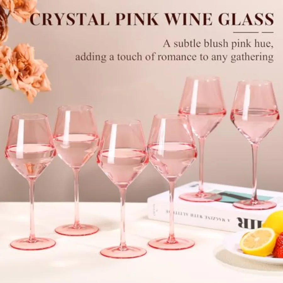 Hand Blown Crystal Wine Glasses With Tall Long Stems