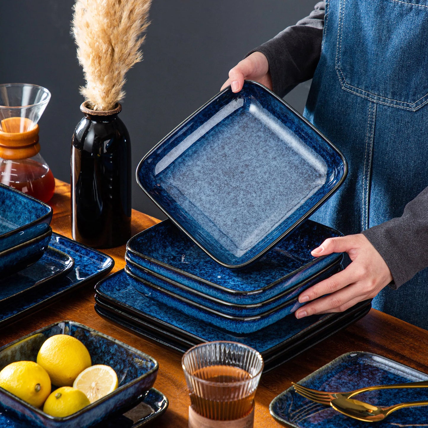 Malacasa Stern Dinner Set For 4 Ceramic Tableware Collection