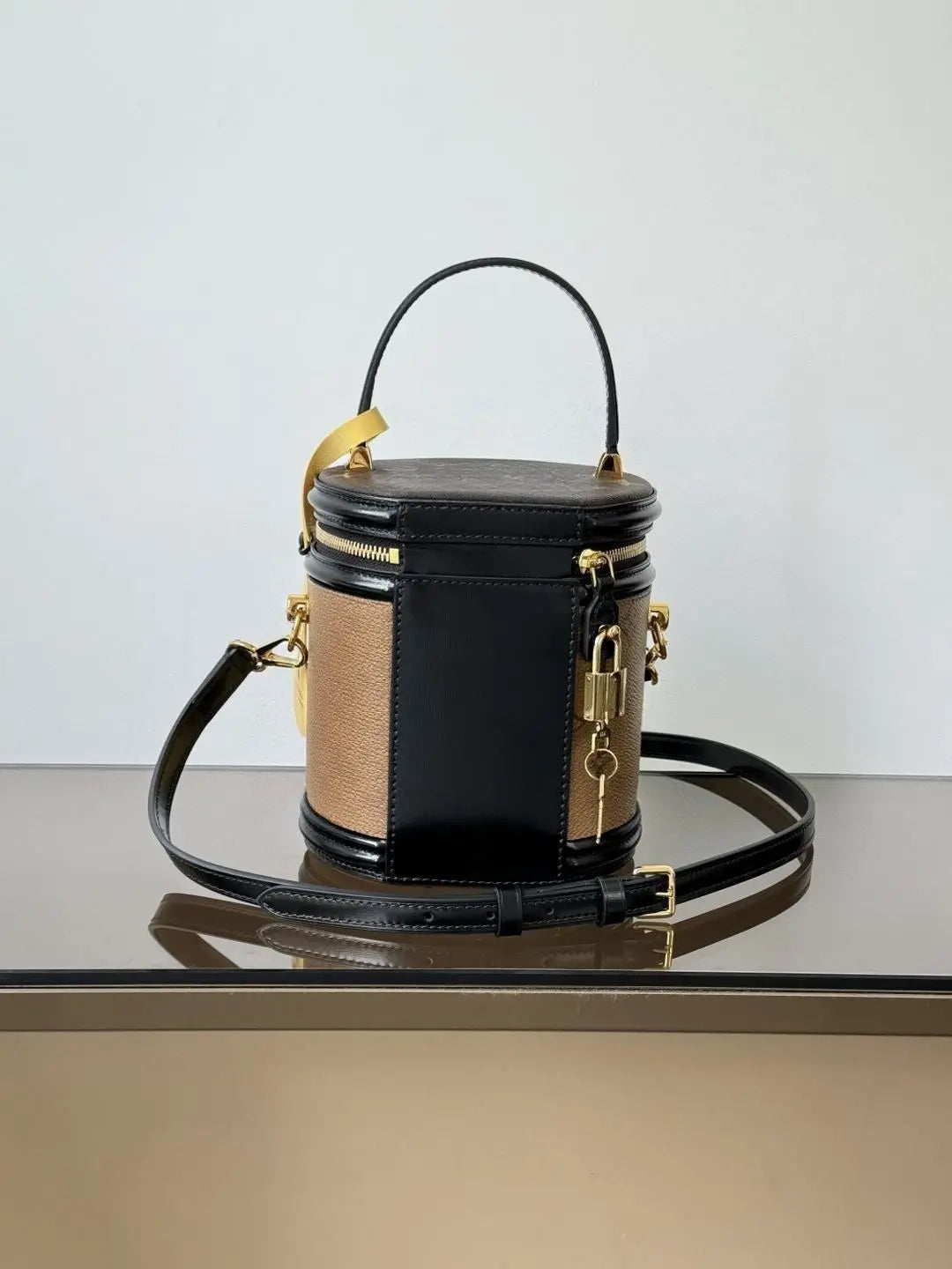 Genuine Leather Quilted Flap Shoulder Bag With Chain Crossbody Strap