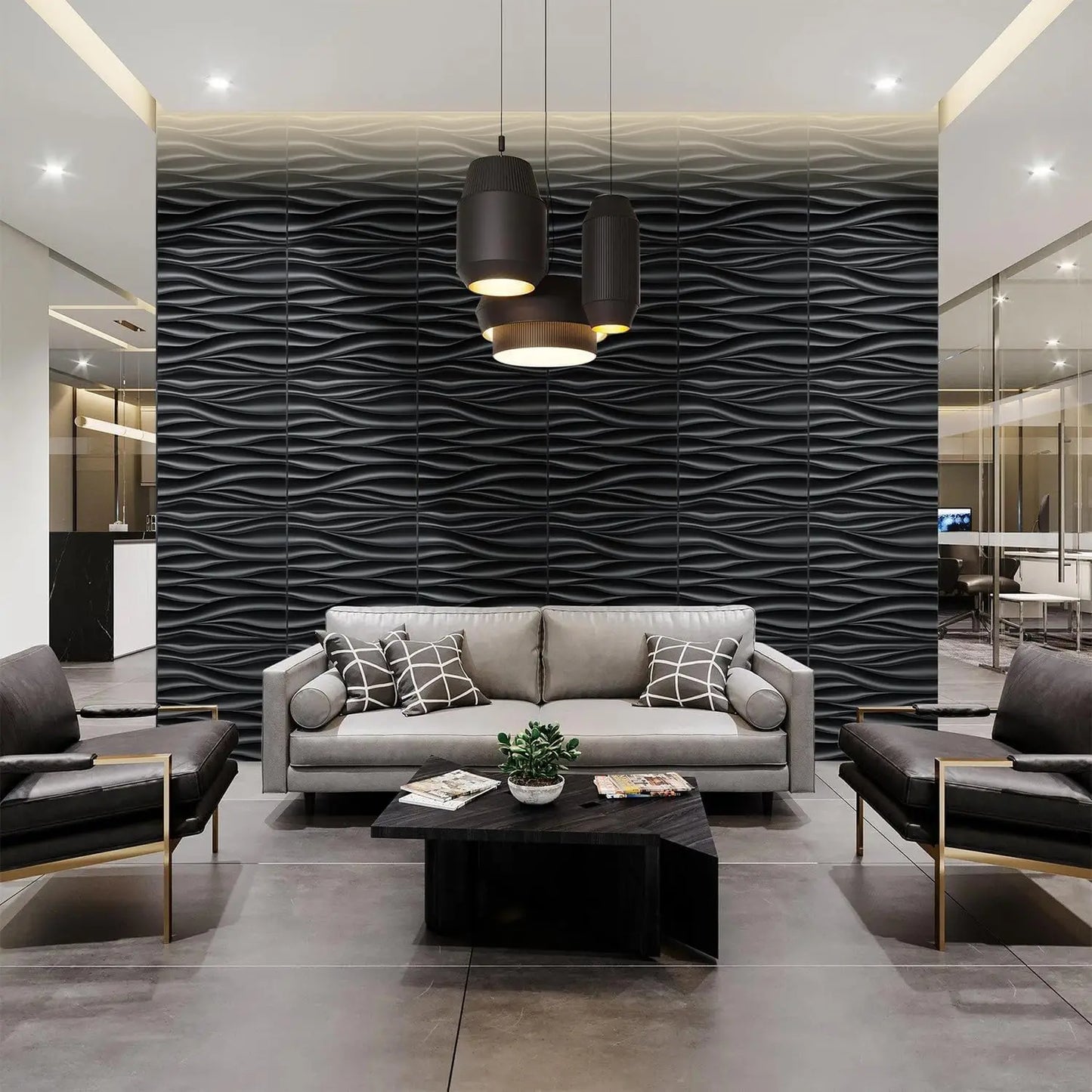 3D Wave Design Textured PVC Wall Panels For Modern Interiors