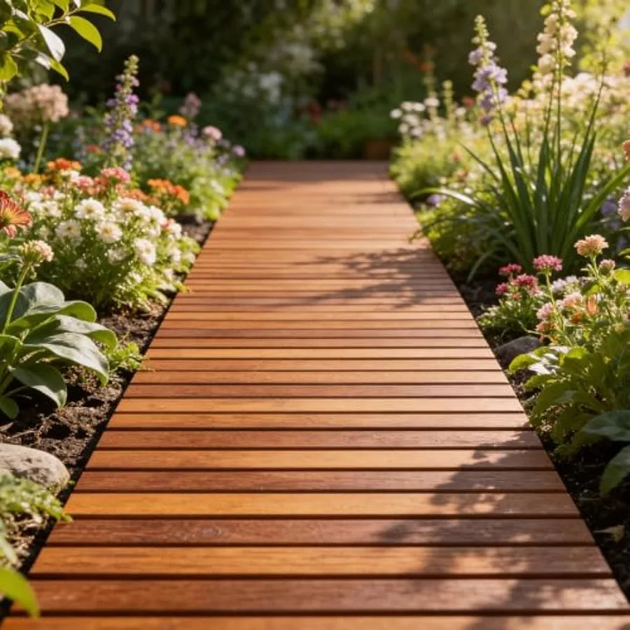 Carbonized Wooden Garden Pathway Roll Out With Anti Slip Grooves