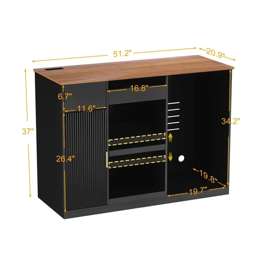 XMSJ Snack Bar Cabinet With Fridge Space And Candy Display