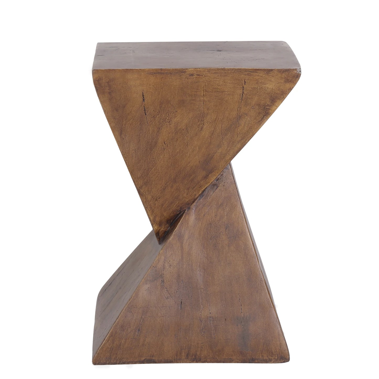 Lightweight Concrete Accent Table Triangle Modern Geometry Indoor Outdoor