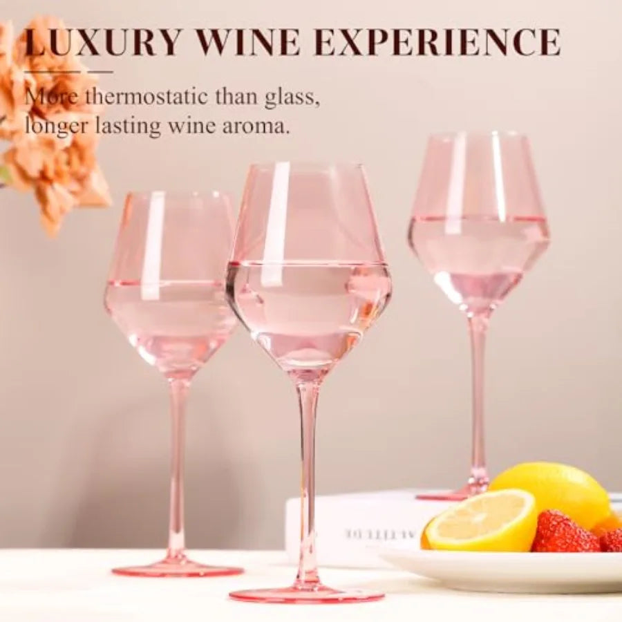 Hand Blown Crystal Wine Glasses With Tall Long Stems