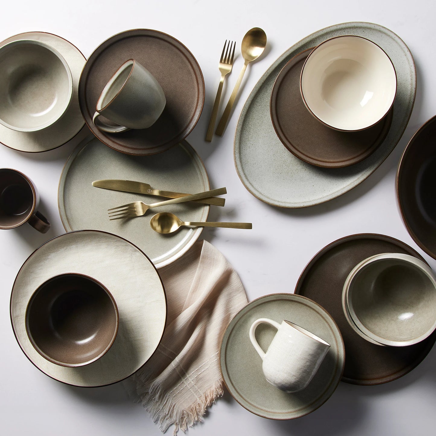 OEING Stoneware Dinnerware Set Everyday Use Tableware