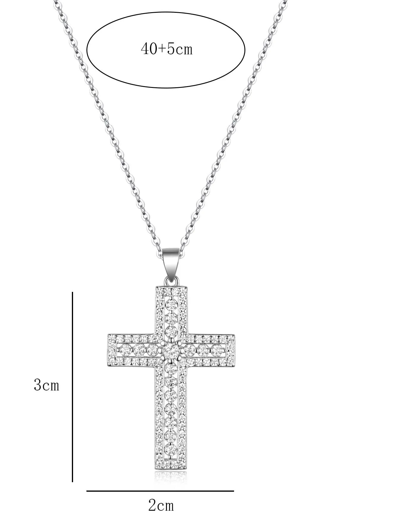 Classic S925 Sterling Silver Cross Pendant Moissanite Fine Jewelry Plated with 18k Gold Suitable for Gift Giving