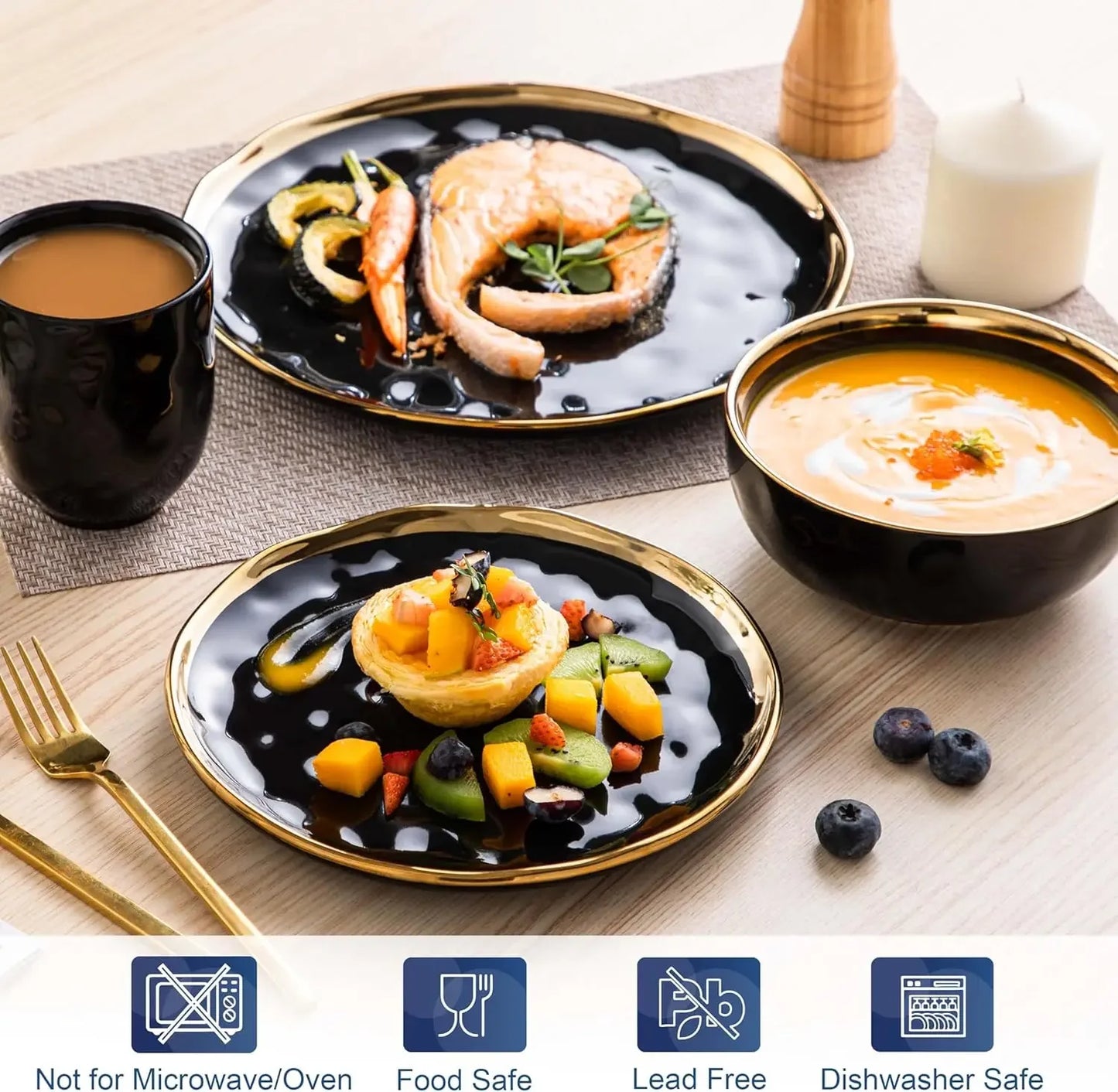 Porcelain Dinnerware Set For Four Dishwasher Safe Everyday