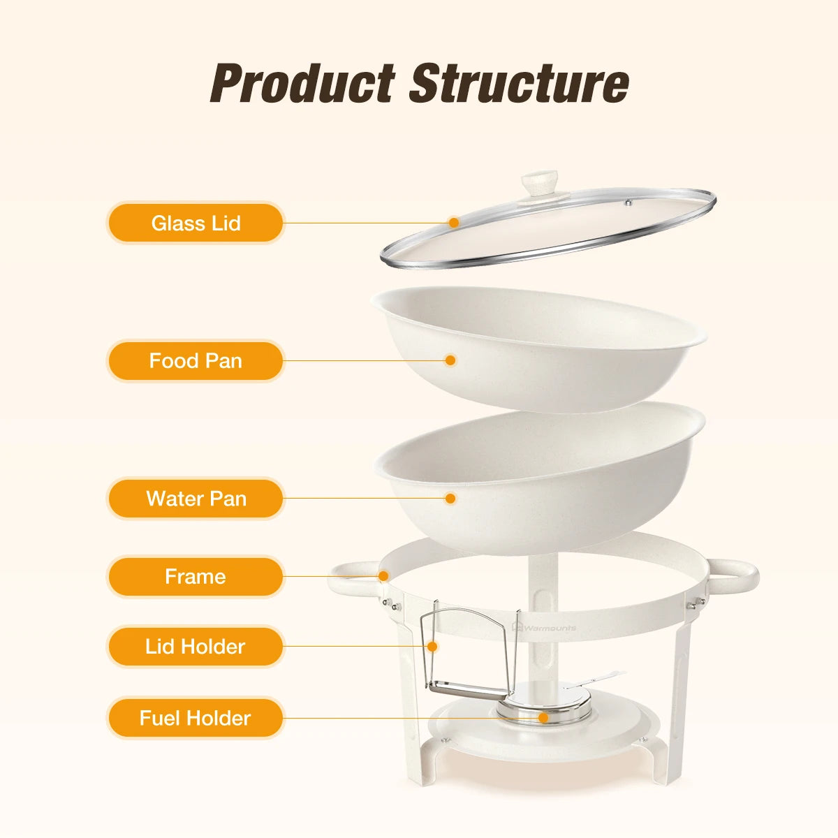 GEMITTO Glass Lid Chafing Dishes Buffet Set For Parties
