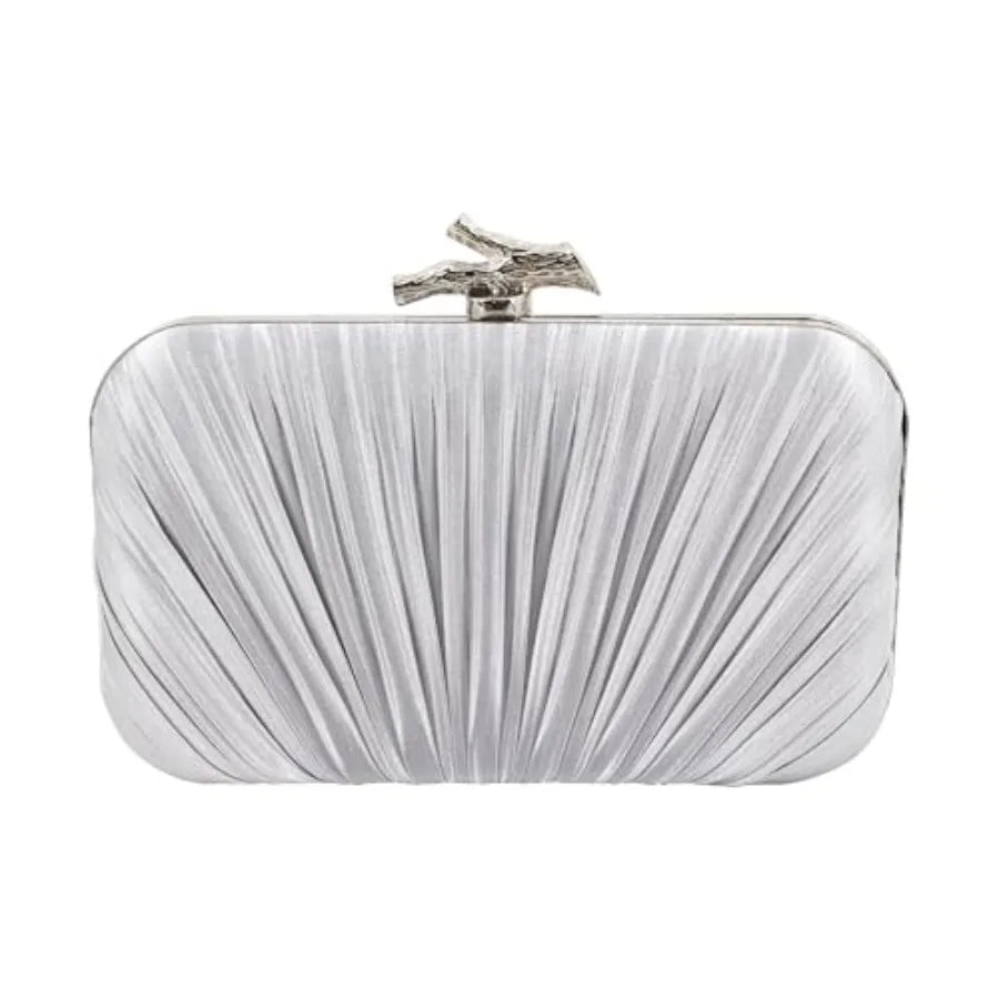 Elegant Vinyl Evening Clutch Purse With Removable Chain Strap