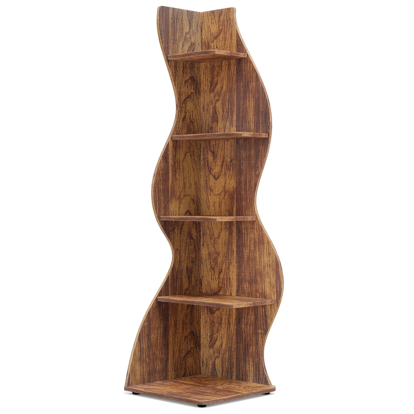 Tribesigns Corner Shelf Five Tier Wall Bookcase And Plant Stand