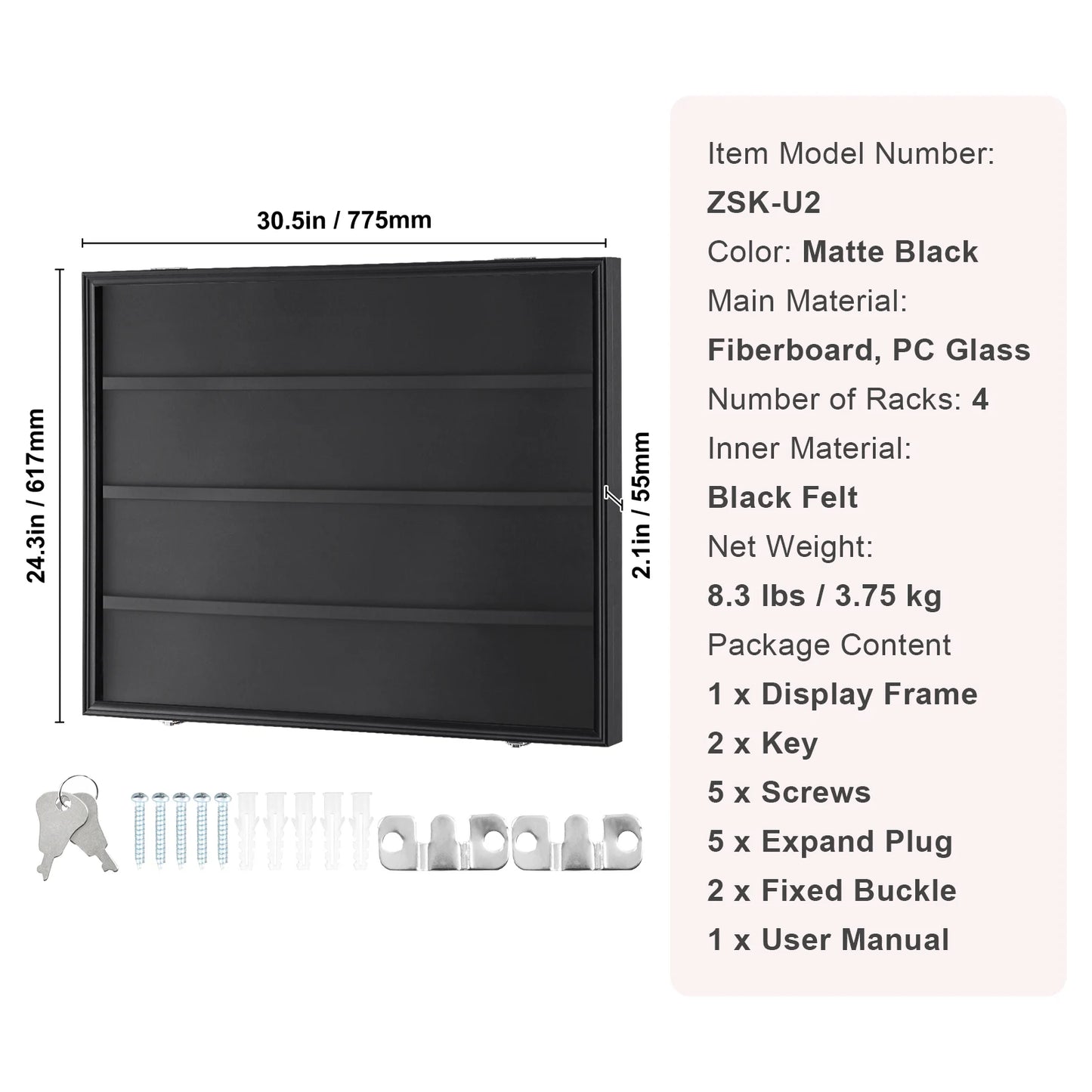 SucceBuy Jersey Display Frame Case Lockable Shadow Box UV Protected