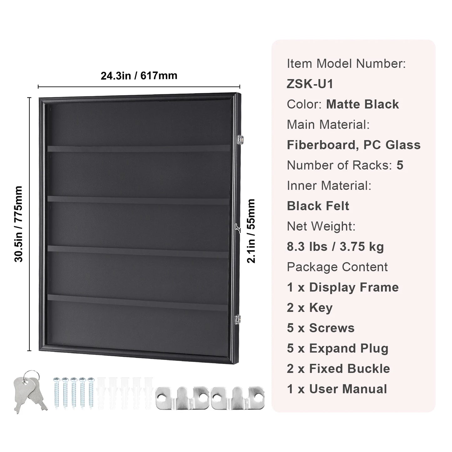 SucceBuy Jersey Display Frame Case Lockable Shadow Box UV Protected