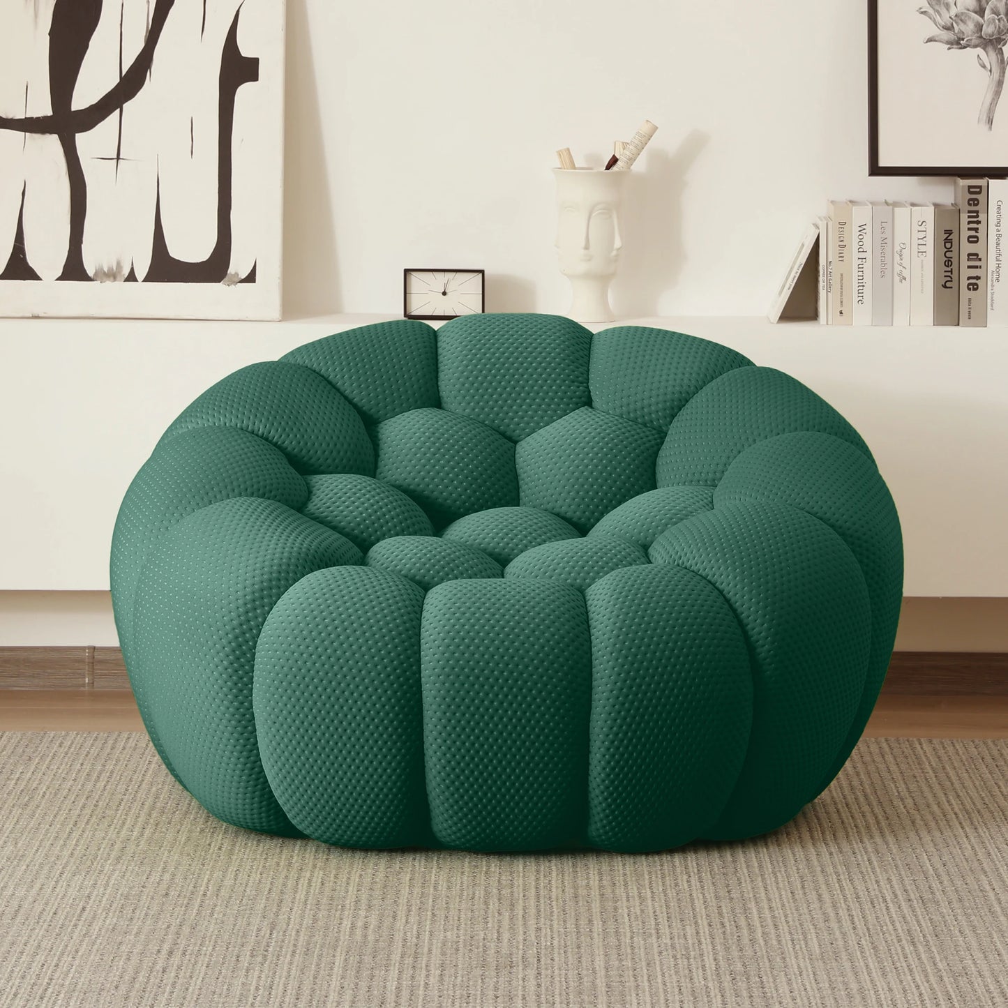 Sdorens 49'' Oversized Boneless Bubble Couch Chair Football-Shaped Design Curved Couch for Living Room No Assembly Required
