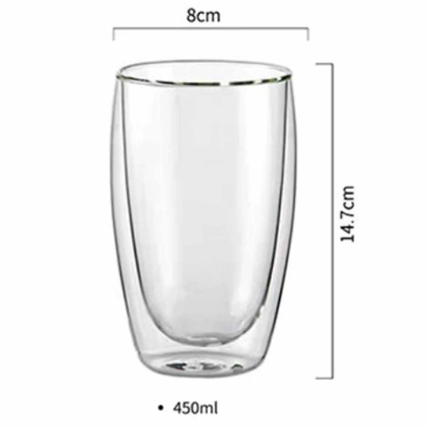 Double Wall Glass Cup Insulated Tumbler For Coffee And Tea