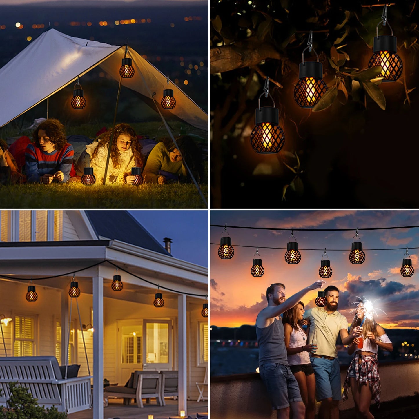 Solar Powered Outdoor Hanging Lights For Courtyards And Gardens