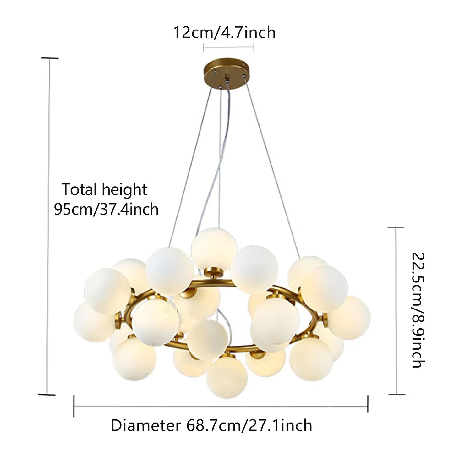 25 Light Modern Adjustable Pendant Chandelier For Living And Dining