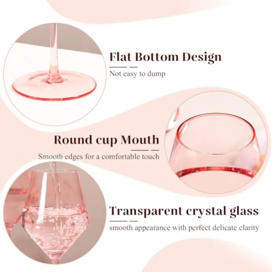 Hand Blown Crystal Wine Glasses With Tall Long Stems