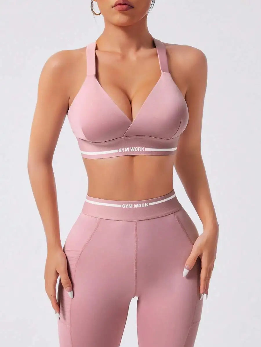 Women's Sports Bra And High Waisted Leggings Set Activewear