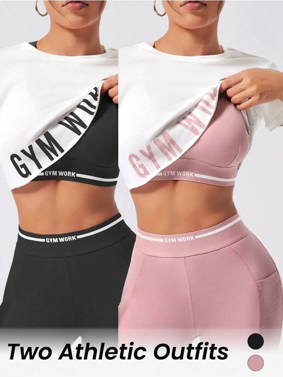Women's Sports Bra And High Waisted Leggings Set Activewear