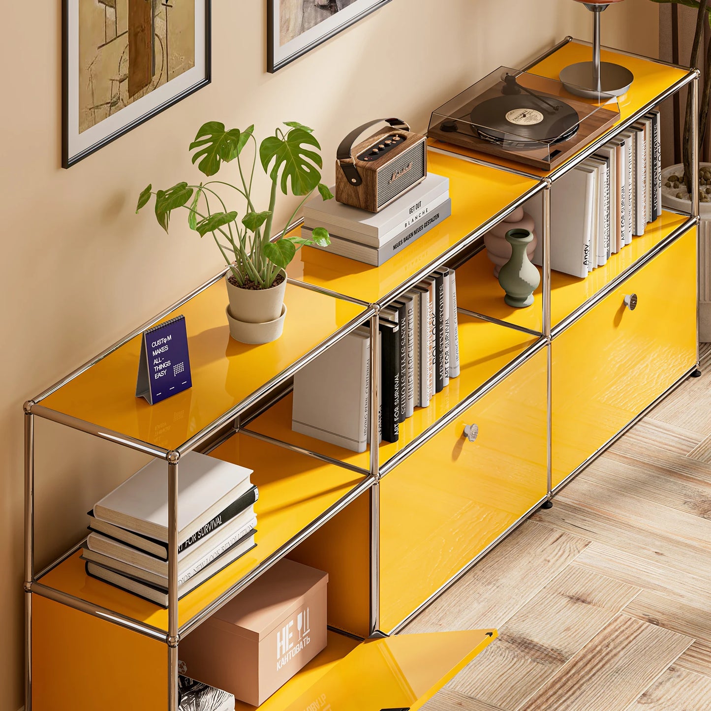 Stainless Steel Storage Cabinet TV Stand For Living Room