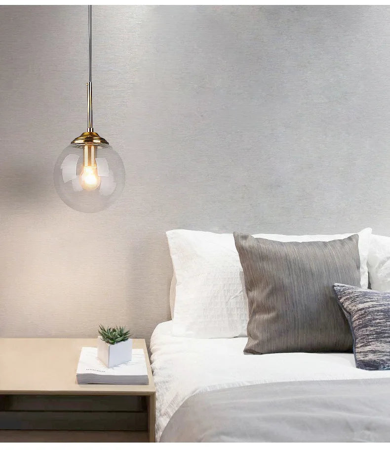 MSZGJY LED Modern Luxury Metal Chandelier Glass Pendant Lamp
