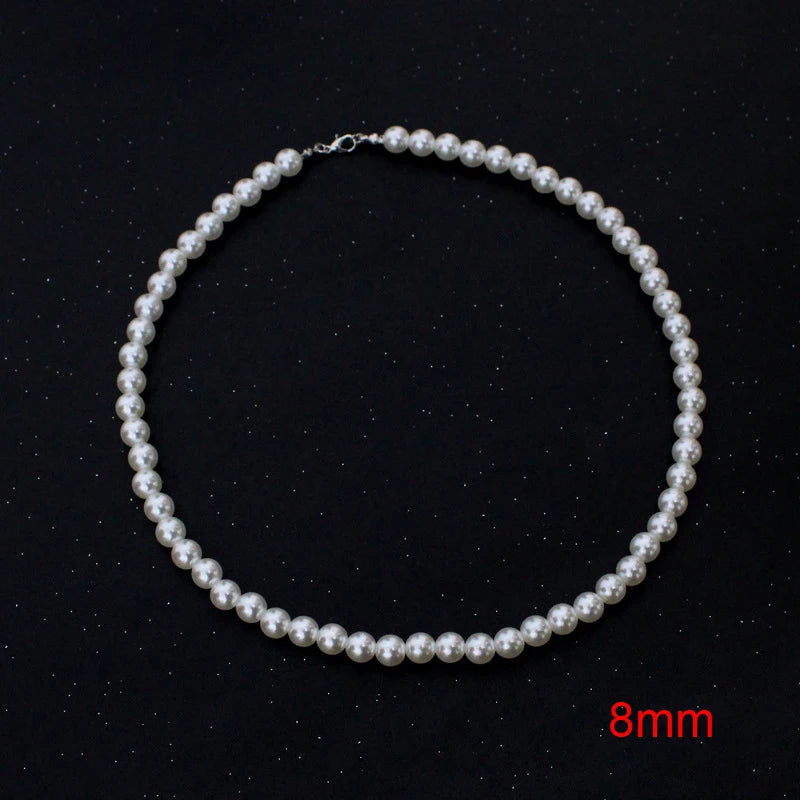 LOVBEAFAS Pearl Choker Necklace For Women And Men Vintage Beads Gift