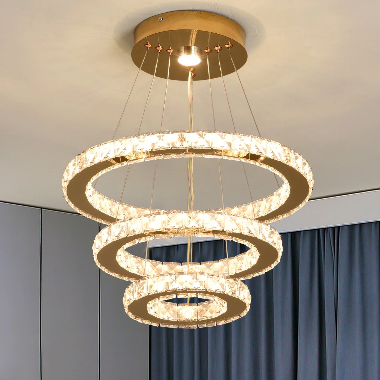 VETRULUS Crystal Chandelier For Living Room Ceiling Light