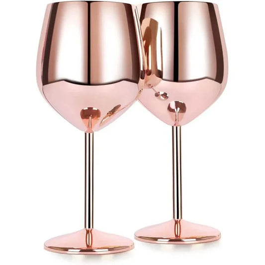 Stainless Steel Goblet Wine Glass Unbreakable Bar Glass