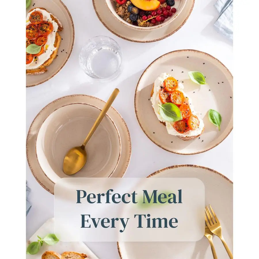 dinnerware set 4 persons Rustic 12 pcs Rustic design dinnerware set, dishwasher safe Bowl and plate set Pure Living dinnerware i