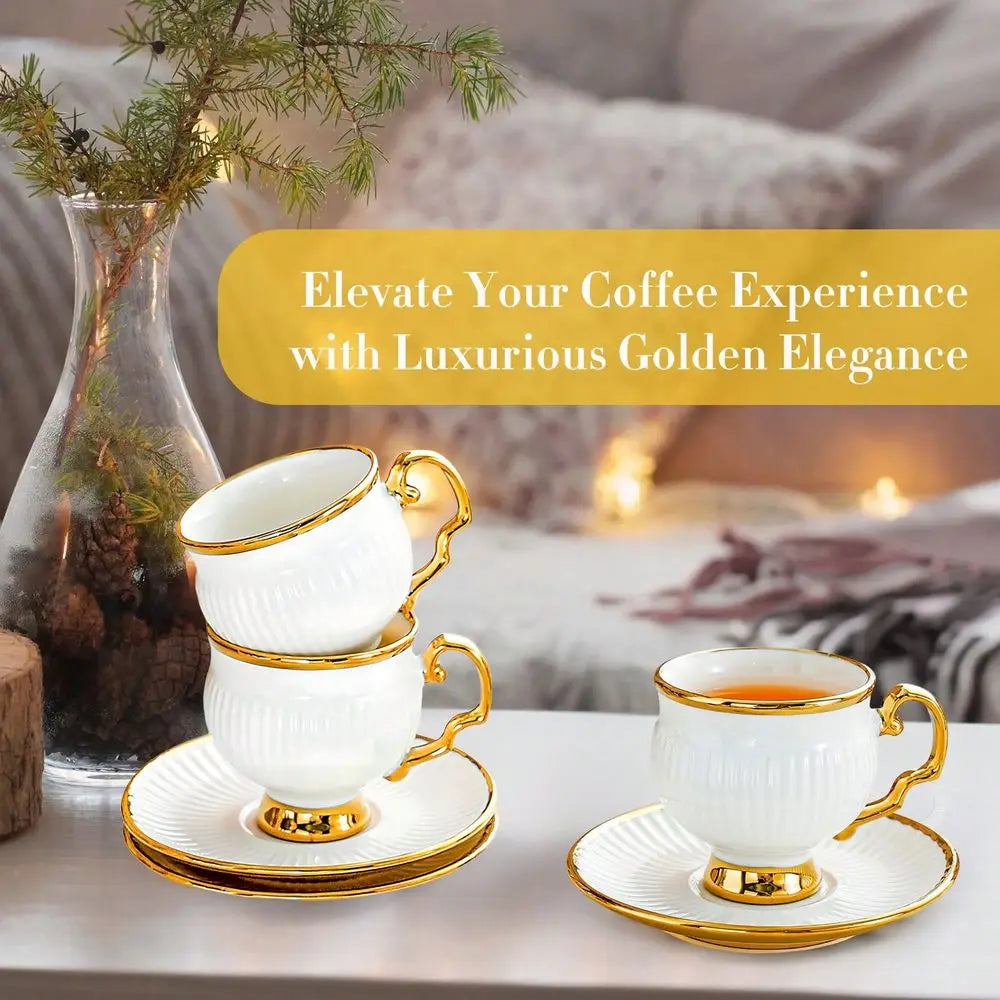 Ceramic Turkish Coffee Cups And Saucers Espresso Set