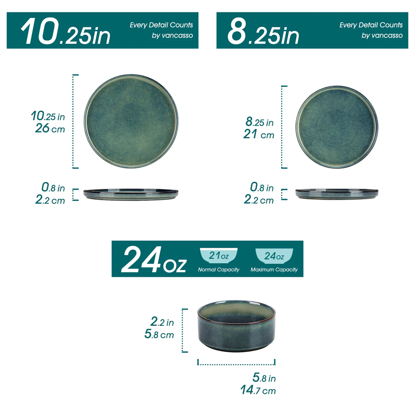 Malacasa Ceramic Reactive Glaze Dinner Set With Dinnerware Collection