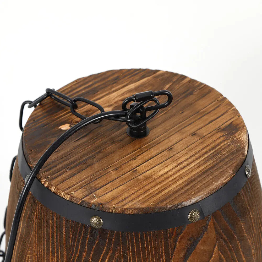 Vintage Old West Wine Barrel Hanging Light For Cafe Bar