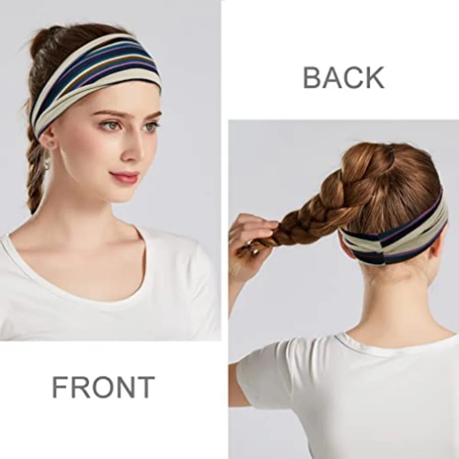 Boho Wide Headbands For Women Yoga Hair Accessories 6 Pack