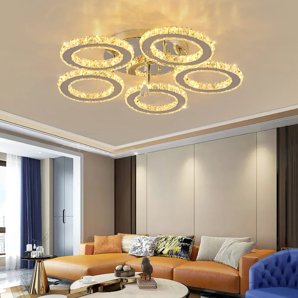 Crystal Ceiling Chandelier Modern Luxury Home Lighting For Living Room