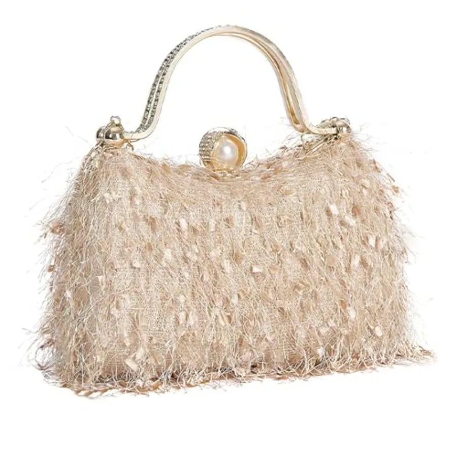 Elegant Vinyl Evening Clutch Purse With Removable Chain Strap