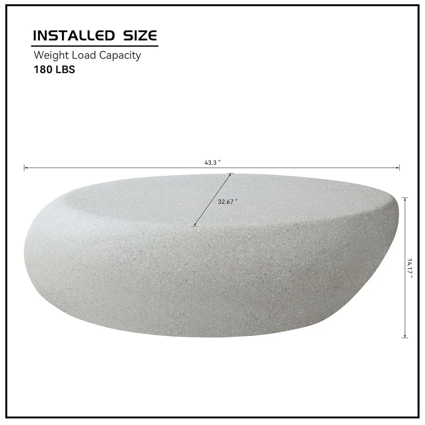 Oval Faux Stone Coffee Table Minimalist Fiberglass Design No Assembly