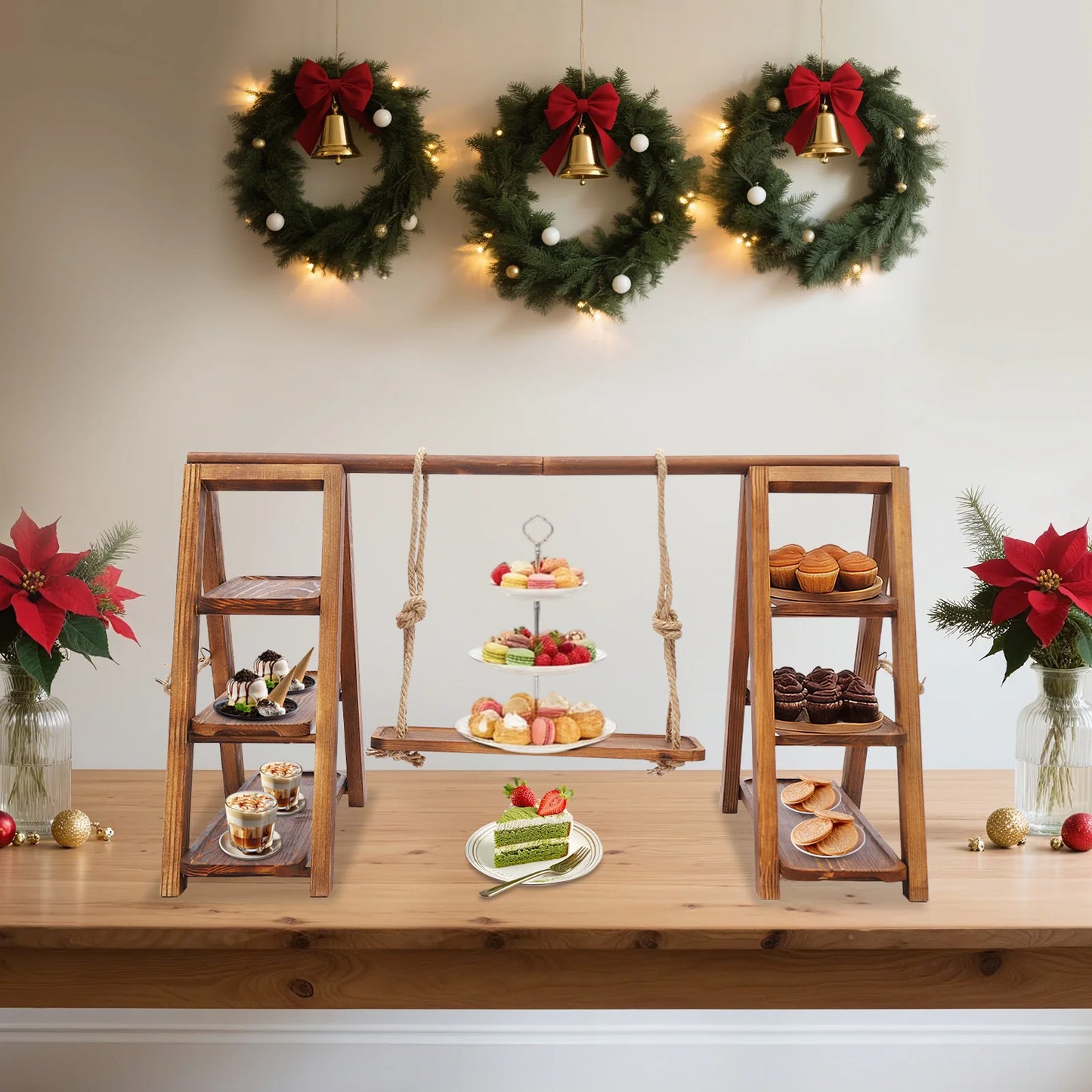 3-Tier Wooden Cake Stand With Removable Trays
