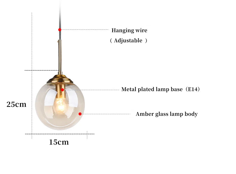 MSZGJY LED Modern Luxury Metal Chandelier Glass Pendant Lamp