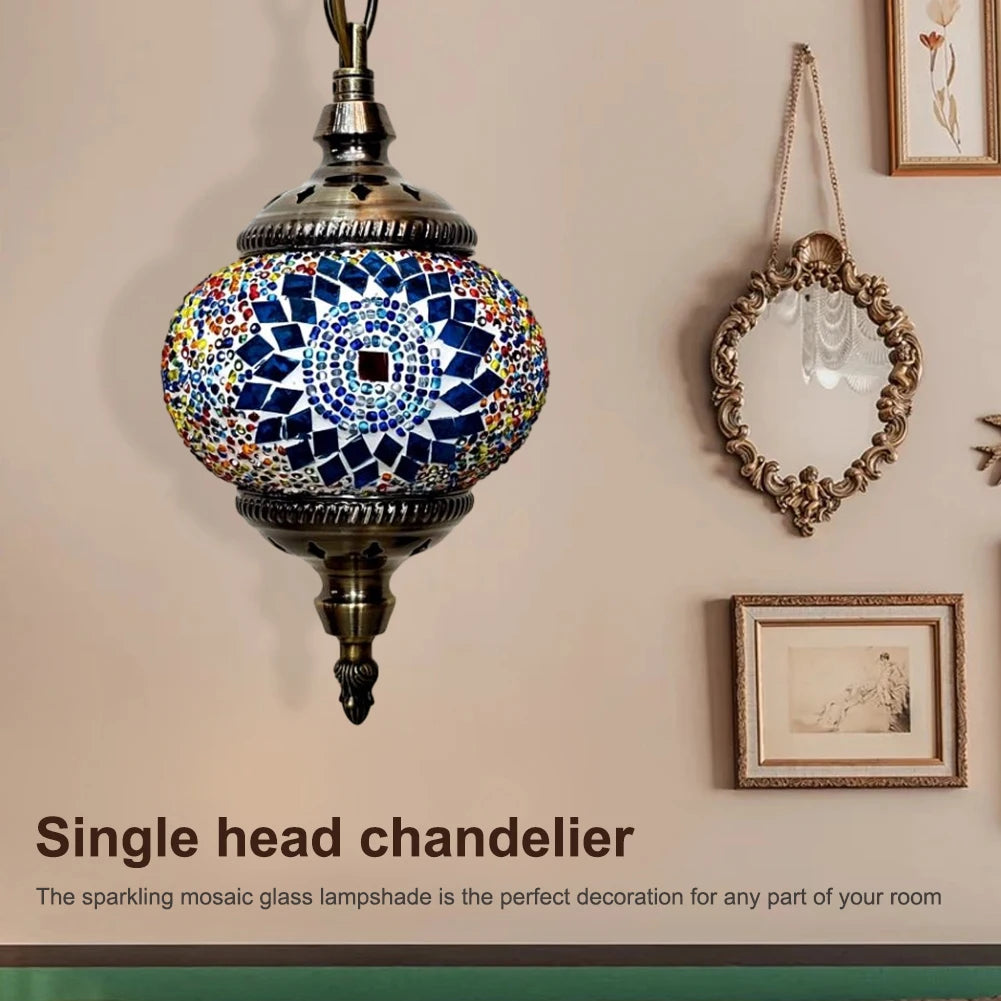 APWIKOGER Mosaic Pendant Light Turkish Moroccan Hanging Ceiling Lamp