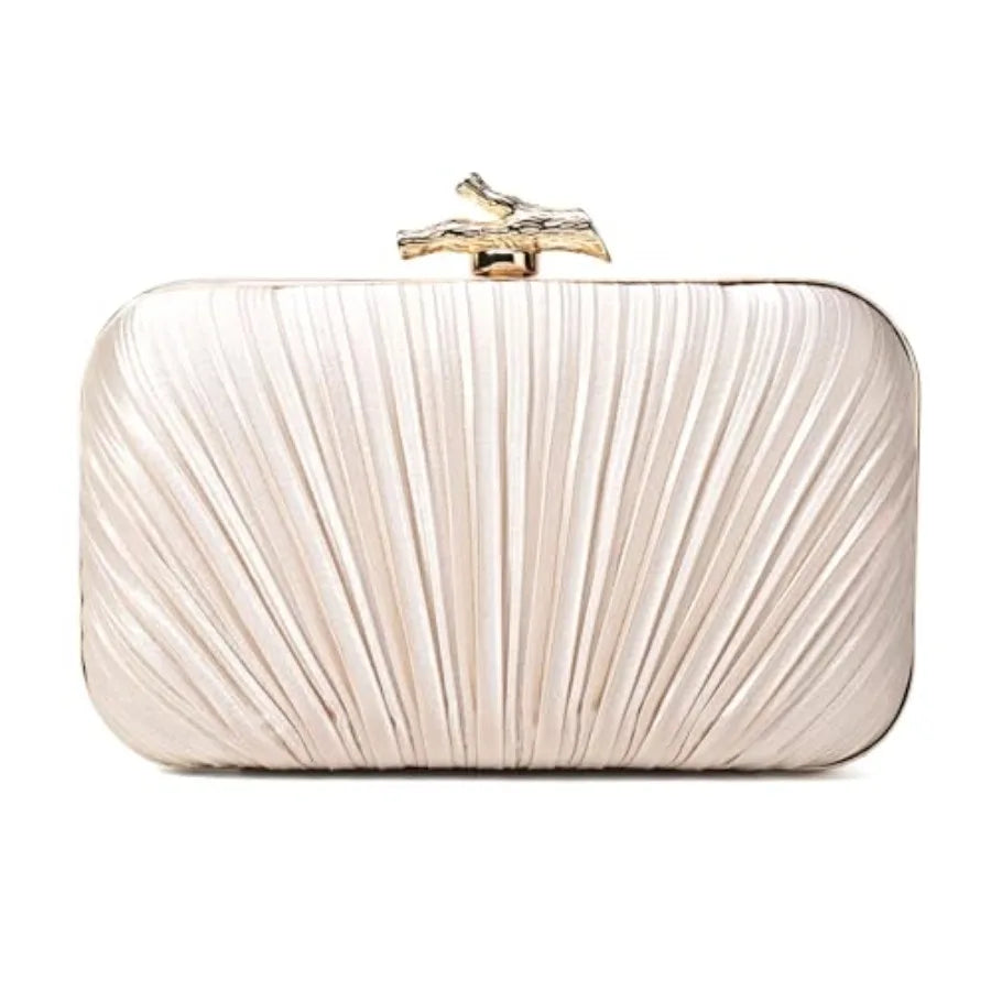 Elegant Vinyl Evening Clutch Purse With Removable Chain Strap