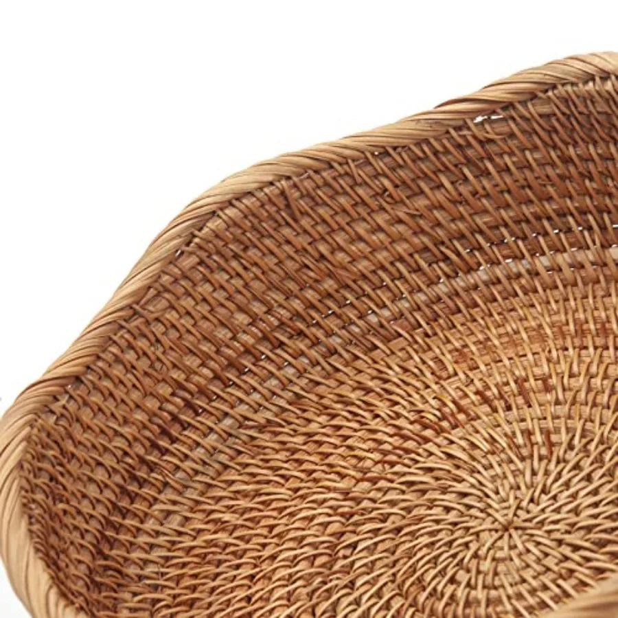 Natural Bamboo Rattan Storage Baskets Set Of 3 For Fruit