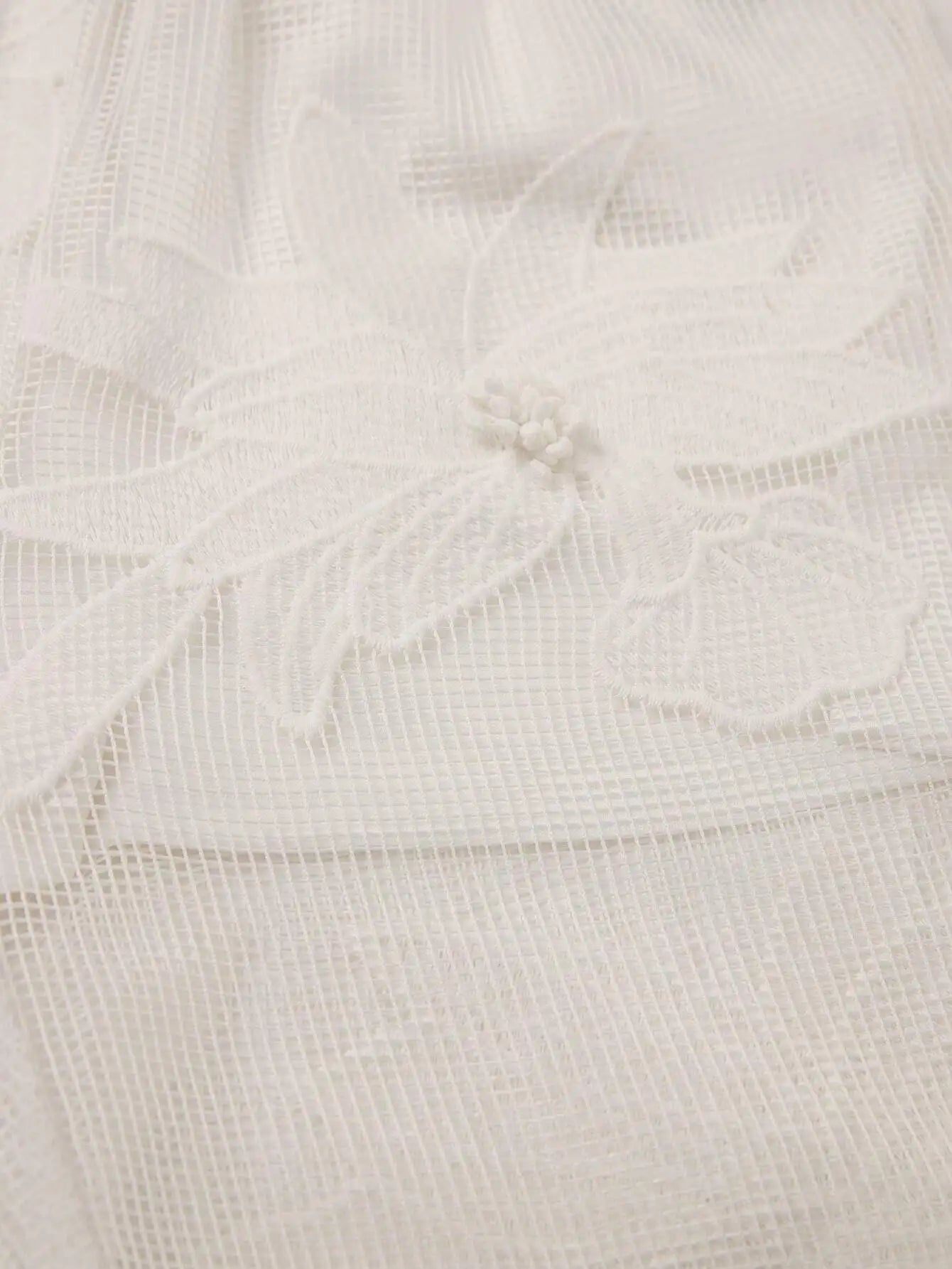 Two Piece Hollow Embroidery Floral Casual Set for Women