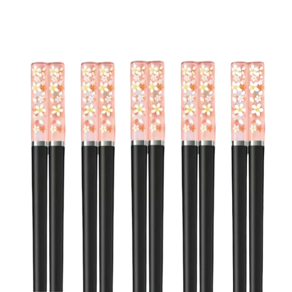 Creative amber cherry blossom Japanese chopsticks for home use, anti-mold, anti-slip and heat-resistant