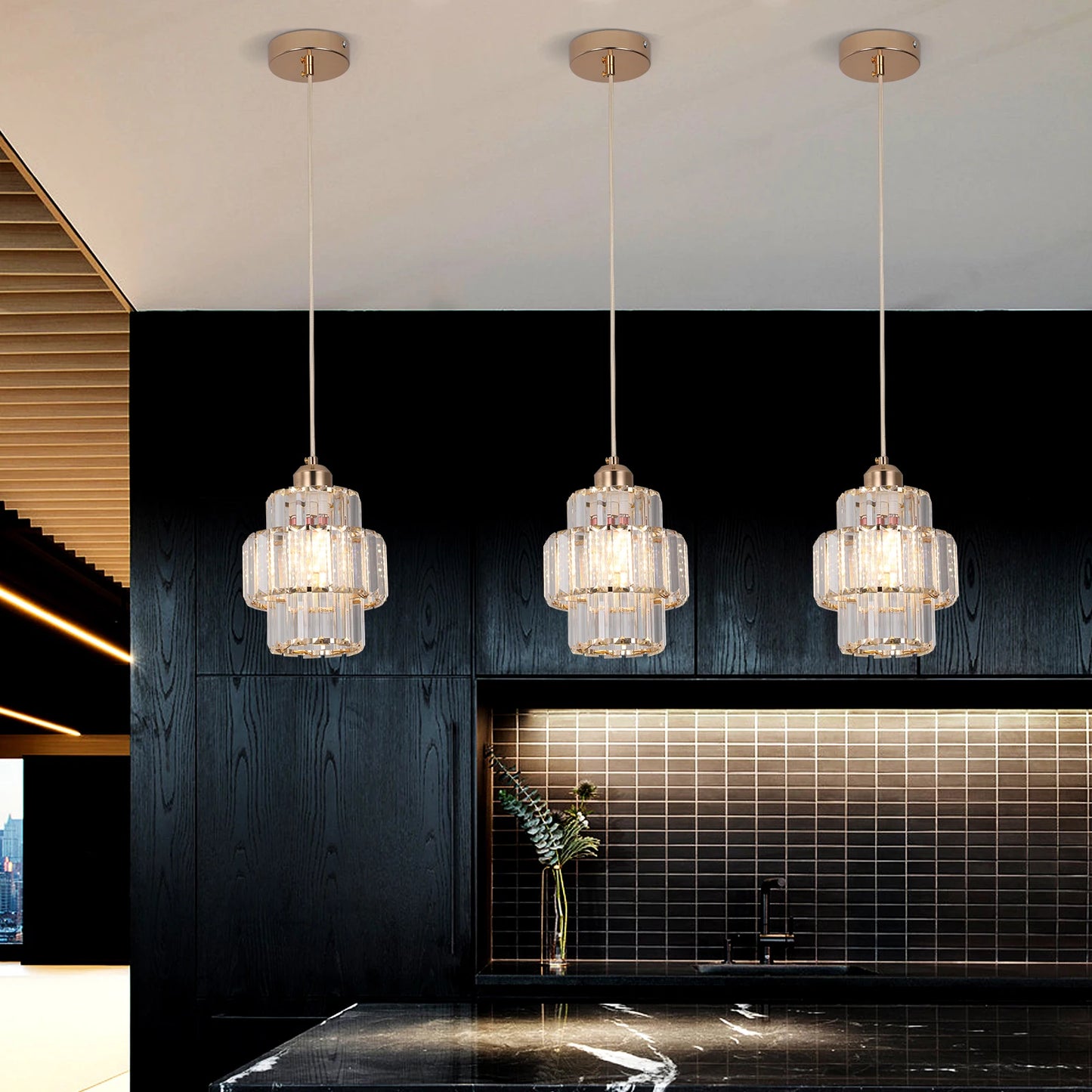 VETRULUS Led Crystal Pendant Light Modern Chandelier